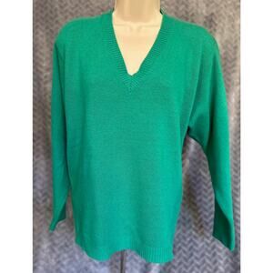 Neiman Marcus 100% Cashmere Vneck Pullover Sweater L Luxe Warm Casual Classic